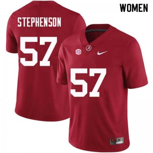 NCAA Women's Alabama Crimson Tide #57 Dwight Stephenson Stitched College Nike Authentic Crimson Football Jersey AT17W14AQ